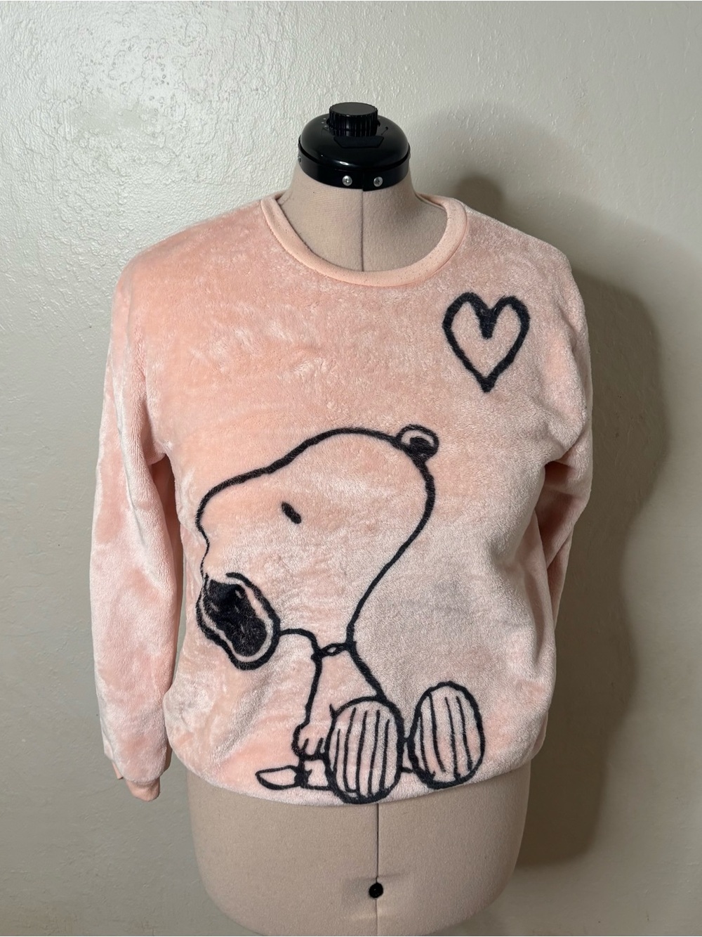 Peanuts Plush Pink Snoopy Crewneck Sweater